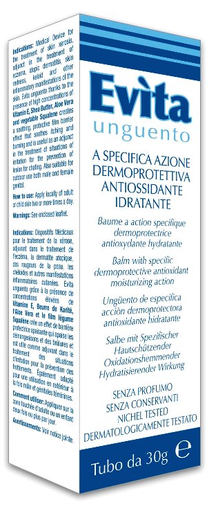 EVITA UNGUENTO A SPECIFICA AZIONE DERMOPROTETTIVA ANTIOSSIDANTE IDRATANTE 30 ML EVITA UNGUENTO A SPECIFICA AZIONE DERMOPROTETTIVA ANTIOSSIDANTE IDRATANTE 30 ML
