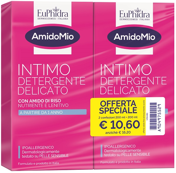 EUPHIDRA ABBINATA INTIMO DETERGENTE DELICATO 200 ML + 200 ML EUPHIDRA ABBINATA INTIMO DETERGENTE DELICATO 200 ML + 200 ML