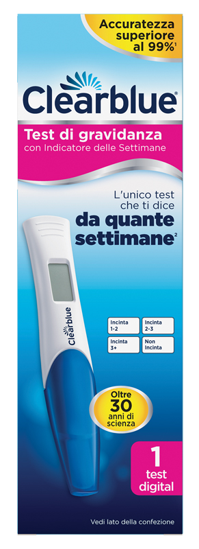 TEST DI GRAVIDANZA CLEARBLUE CON INDICATORE DELLE SETTIMANE 1 PEZZO TEST DI GRAVIDANZA CLEARBLUE CON INDICATORE DELLE SETTIMANE 1 PEZZO