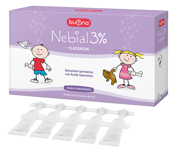 NEBIAL FLACONCINI SOLUZIONE SALINA IPERTONICA DI SODIO CLORURO AL 3% CON ACIDO IALURONICO 20X5 ML NEBIAL FLACONCINI SOLUZIONE SALINA IPERTONICA DI SODIO CLORURO AL 3% CON ACIDO IALURONICO 20X5 ML