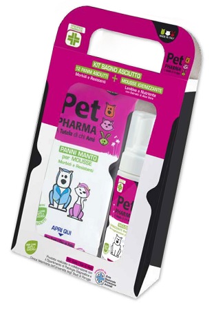 PET IN PHARMA KIT BAGNO ASCIUTTO 12 PANNI + 1 MOUSSE IGIENIZZANTE PET IN PHARMA KIT BAGNO ASCIUTTO 12 PANNI + 1 MOUSSE IGIENIZZANTE