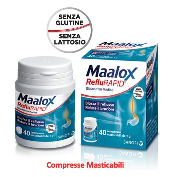MAALOX REFLURAPID 40 COMPRESSE MASTICABILI MAALOX REFLURAPID 40 COMPRESSE MASTICABILI