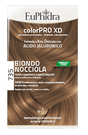 EUPHIDRA COLORPRO XD 735 BIONDO NOCCIOLA GEL COLORANTE CAPELLI IN FLACONE + ATTIVANTE + BALSAMO + GUANTI EUPHIDRA COLORPRO XD 735 BIONDO NOCCIOLA GEL COLORANTE CAPELLI IN FLACONE + ATTIVANTE + BALSAMO + GUANTI