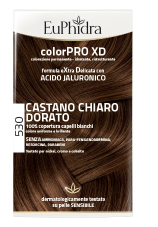 EUPHIDRA COLORPRO XD 530 CASTANO CHIARO DORATO GEL COLORANTE CAPELLI IN FLACONE + ATTIVANTE + BALSAMO + GUANTI EUPHIDRA COLORPRO XD 530 CASTANO CHIARO DORATO GEL COLORANTE CAPELLI IN FLACONE + ATTIVANTE + BALSAMO + GUANTI