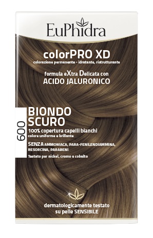 EUPHIDRA COLORPRO XD 600 BIONDO SCURO GEL COLORANTE CAPELLI IN FLACONE + ATTIVANTE + BALSAMO + GUANTI EUPHIDRA COLORPRO XD 600 BIONDO SCURO GEL COLORANTE CAPELLI IN FLACONE + ATTIVANTE + BALSAMO + GUANTI
