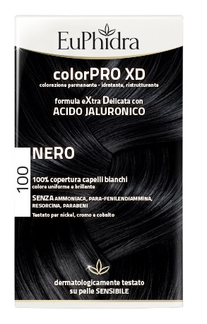 EUPHIDRA COLORPRO XD 100 NERO GEL COLORANTE CAPELLI IN FLACONE + ATTIVANTE + BALSAMO + GUANTI EUPHIDRA COLORPRO XD 100 NERO GEL COLORANTE CAPELLI IN FLACONE + ATTIVANTE + BALSAMO + GUANTI