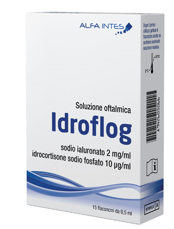 SOLUZIONE OFTALMICA IDROFLOG A BASE DI IALURONATO DI SODIO E IDROCORTISONE SODIO FOSFATO 15 FLACONCINI DA 0,5 ML SOLUZIONE OFTALMICA IDROFLOG A BASE DI IALURONATO DI SODIO E IDROCORTISONE SODIO FOSFATO 15 FLACONCINI DA 0,5 ML