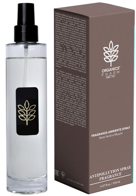 ORGANICS PHARM ANTIPOLLUTION SPRAY FRAGRANCE FRAGRANZA AMBIENTE SPRAY NOTE VERDI E MUSCHI 150 ML ORGANICS PHARM ANTIPOLLUTION SPRAY FRAGRANCE FRAGRANZA AMBIENTE SPRAY NOTE VERDI E MUSCHI 150 ML