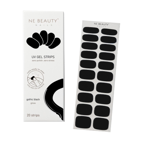 NE BEAUTY GOTHIC BLACK UV 20 STRIPS NE BEAUTY GOTHIC BLACK UV 20 STRIPS