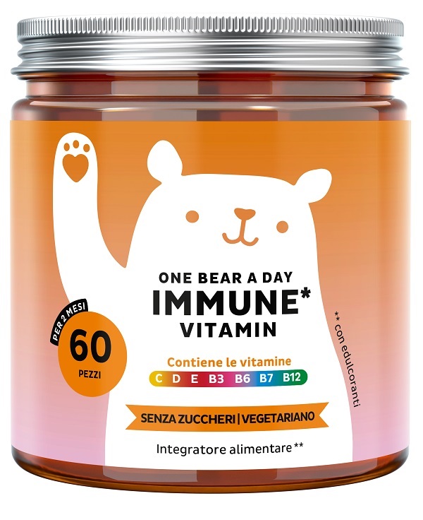 BEARS WITH BENEFITS ONE BEAR A DAY IMMUNE 60 CARAMELLE GOMMOSE CON EDULCORANTI SENZA ZUCCHERI BEARS WITH BENEFITS ONE BEAR A DAY IMMUNE 60 CARAMELLE GOMMOSE CON EDULCORANTI SENZA ZUCCHERI