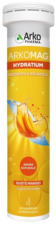 ARKOMAG HYDRATIUM REIDRATA E RICARICA MANGO 24 COMPRESSE EFFERVESCENTI SENZA ZUCCHERI CON EDULCORANTE