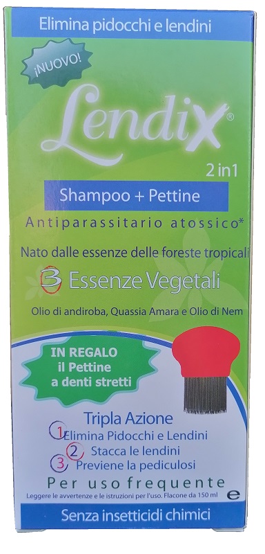 LENDIX SHAMPOO PLUS 150 ML + PETTINE ANTI PIDOCCHI 2 IN 1 LENDIX SHAMPOO PLUS 150 ML + PETTINE ANTI PIDOCCHI 2 IN 1