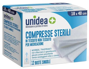 GARZA COMPRESSA UNIDEA IN TESSUTO NON TESSUTO 18X40 12 PEZZI