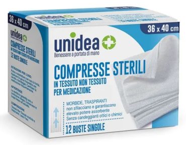 GARZA COMPRESSA UNIDEA IN TESSUTO NON TESSUTO 36X40 12 PEZZI