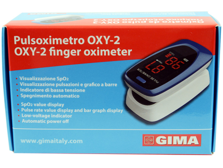 PULSOXIMETRO DA DITO OXY-2 SCHERMO LED 60X30,5X32,5MM 1 PEZZO PULSOXIMETRO DA DITO OXY-2 SCHERMO LED 60X30,5X32,5MM 1 PEZZO