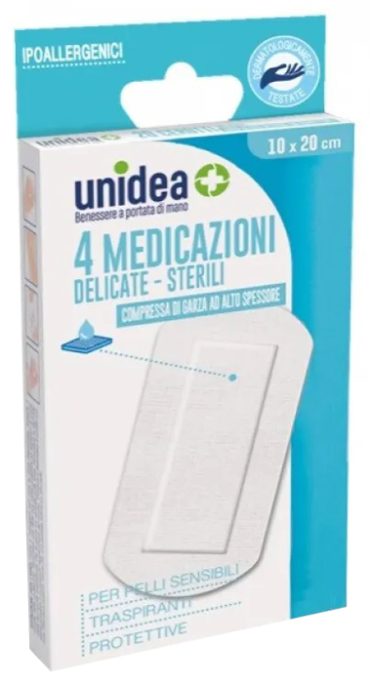 MEDICAZIONE STERILE UNIDEA TESSUTO NON TESSUTO 10X20 CM 4 PEZZI