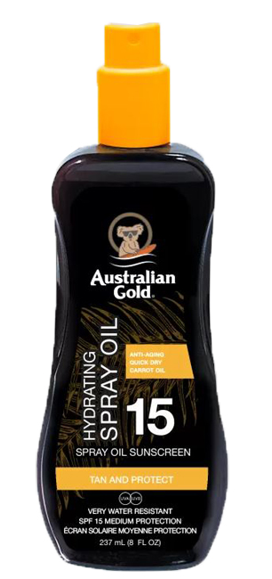 AUSTRALIAN GOLD PROTEZIONE SOLARE SPF 15 OIL SPRAY CON CAROTA 237 ML