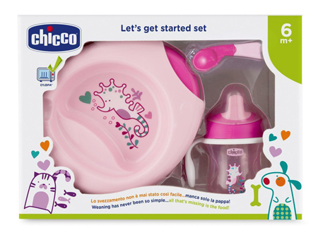 CHICCO SET PAPPA 6M+ ROSA CON CUCCHIAIO ROSA CHICCO SET PAPPA 6M+ ROSA CON CUCCHIAIO ROSA