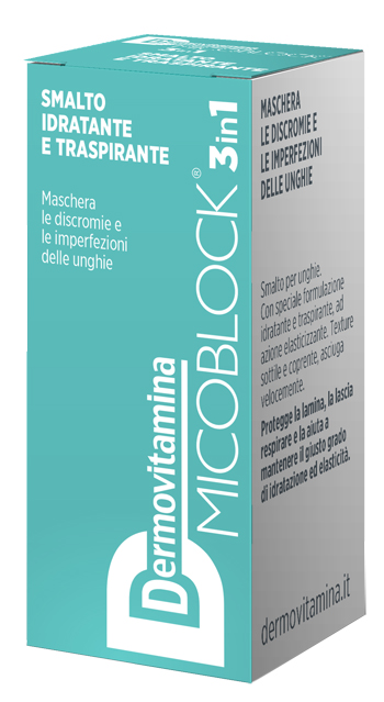 DERMOVITAMINA MICOBLOCK 3 IN 1 SMALTO IDRATANTE E TRASPIRANTE TURCHESE 5 ML DERMOVITAMINA MICOBLOCK 3 IN 1 SMALTO IDRATANTE E TRASPIRANTE TURCHESE 5 ML