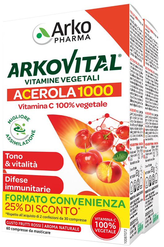 ARKOVITAL ACEROLA 1000 PACK FAMILY 60 COMPRESSE ARKOVITAL ACEROLA 1000 PACK FAMILY 60 COMPRESSE