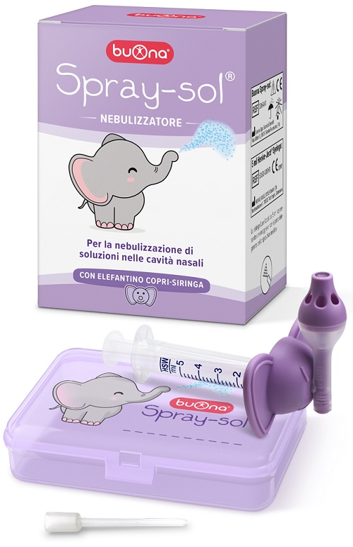 BUONA SPRAY-SOL NEBULIZZATORE SPRAY SOL + AGO CANNULA + SIRINGA LUER LOCK DA 5 ML + ELEFANTINO COPRI-SIRINGA + CONTENITORE BUONA SPRAY-SOL NEBULIZZATORE SPRAY SOL + AGO CANNULA + SIRINGA LUER LOCK DA 5 ML + ELEFANTINO COPRI-SIRINGA + CONTENITORE
