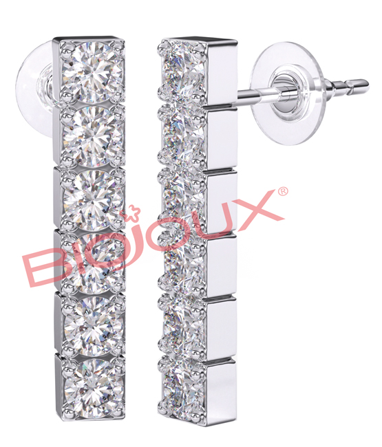BJT221 ORECCHINI INLINE ZIRCON STAINLESS STEEL BJT221 ORECCHINI INLINE ZIRCON STAINLESS STEEL