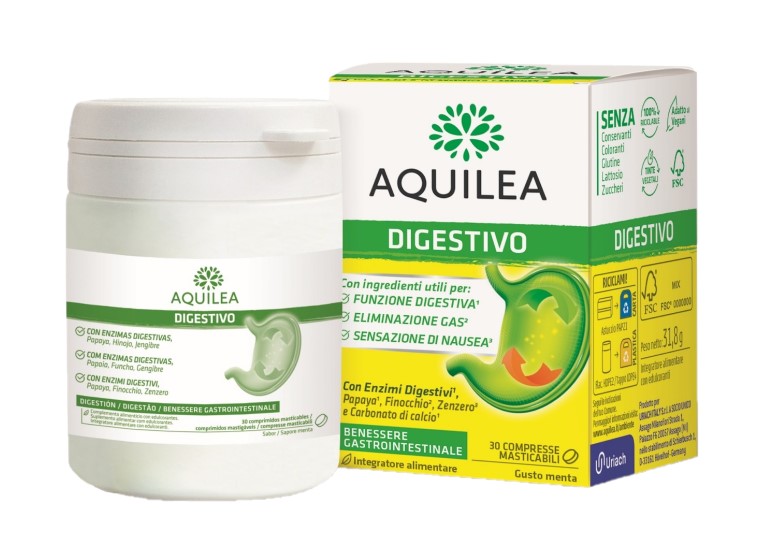 AQUILEA DIGESTIVO 30 COMPRESSE MASTICABILI AQUILEA DIGESTIVO 30 COMPRESSE MASTICABILI
