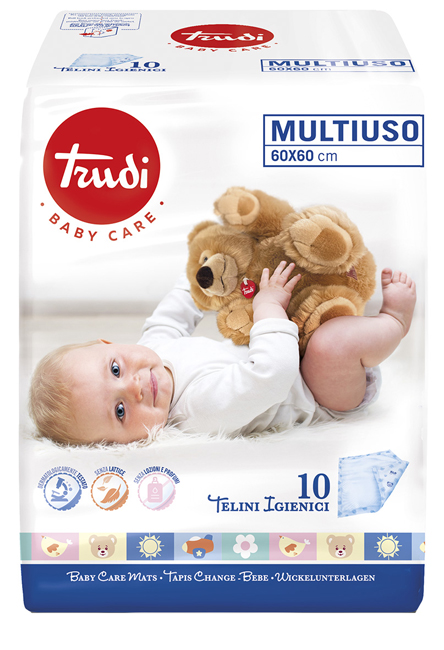 TRUDI BABY CARE TELINI MULTIUSO 60X60 CM 10 PEZZI TRUDI BABY CARE TELINI MULTIUSO 60X60 CM 10 PEZZI