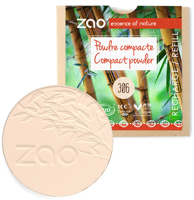 ZAO ORGANIC MAKE UP RICARICA CIPRIA COMPATTA VISO 306 PORCELLANA 9 G