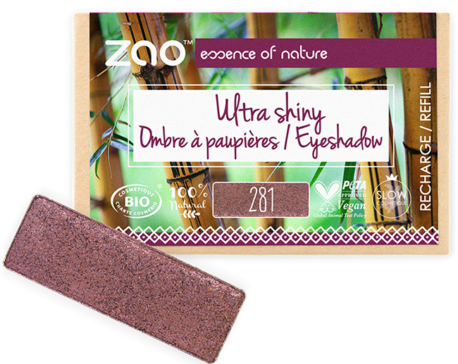 ZAO ORGANIC MAKE UP RICARICA OMBRETTO RETTANGOLO 281 SEQUIN BORDEAUX 1,3 G