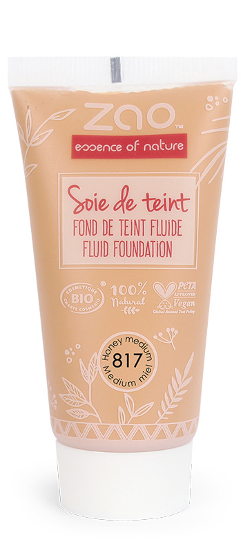 ZAO ORGANIC MAKE UP RICARICA SOIE DE TEINT FONDOTINTA FLUIDO 817 MEDIUM MIELE 30 ML