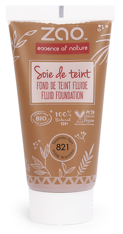 ZAO ORGANIC MAKE UP RICARICA SOIE DE TEINT FONDOTINTA FLUIDO 821 TIRAMISU' 30 ML