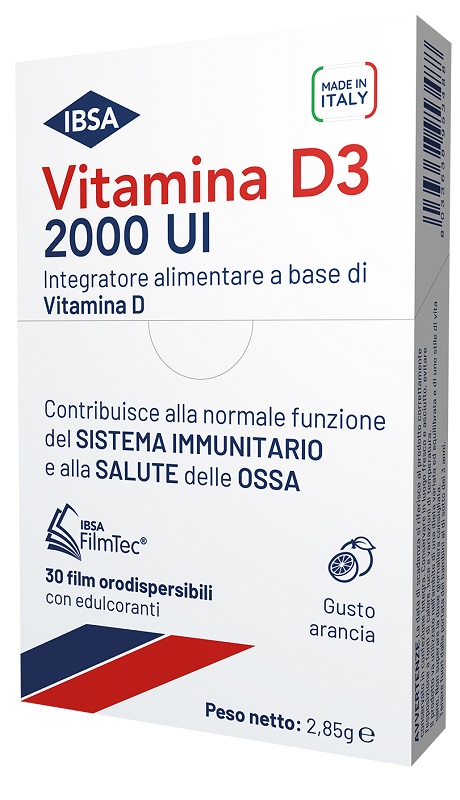 VITAMINA D3 IBSA 2000 UI 30 FILM ORODISPERSIBILI VITAMINA D3 IBSA 2000 UI 30 FILM ORODISPERSIBILI