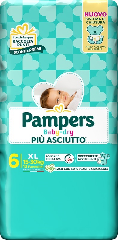 PAMPERS BABY DRY PANNOLINO DOWNCOUNT XL 13 PEZZI PAMPERS BABY DRY PANNOLINO DOWNCOUNT XL 13 PEZZI
