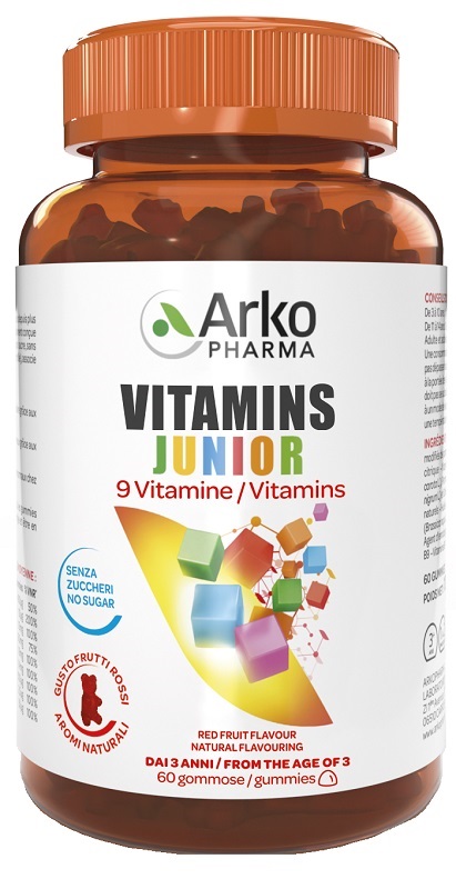 VITAMINS JUNIOR 60 GUMMIES SENZA ZUCCHERI GUSTO FRUTTI ROSSI VITAMINS JUNIOR 60 GUMMIES SENZA ZUCCHERI GUSTO FRUTTI ROSSI