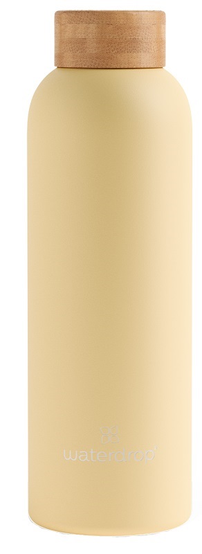 WATERDROP BOTTIGLIA ACCIAIO PASTEL YELLOW MATT DA 600 ML