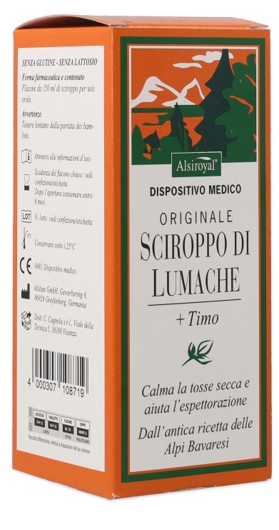 SCIROPPO LUMACHE ORIGINALE ALSITAN 150 ML SCIROPPO LUMACHE ORIGINALE ALSITAN 150 ML