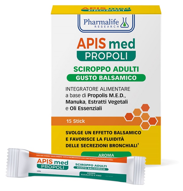 APIS MED PROPOLI SCIROPPO ADULTI BALSAMICO 15 STICK APIS MED PROPOLI SCIROPPO ADULTI BALSAMICO 15 STICK