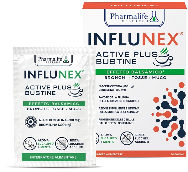 INFLUNEX ACTIVE PLUS BALSAMICO 14 BUSTINE INFLUNEX ACTIVE PLUS BALSAMICO 14 BUSTINE