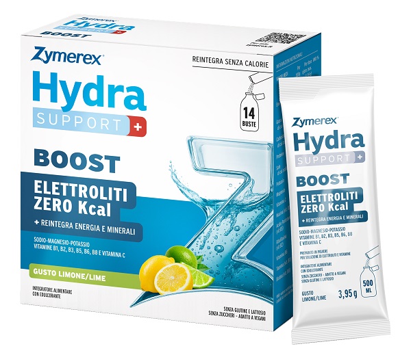 ZYMEREX HYDRASUPPORT+ BOOST 14 BUSTE DA 3,95 G GUSTO LIMONE/LIME CON EDULCORANTI SENZA GLUTINE SENZA LATTOSIO ZYMEREX HYDRASUPPORT+ BOOST 14 BUSTE DA 3,95 G GUSTO LIMONE/LIME CON EDULCORANTI SENZA GLUTINE SENZA LATTOSIO